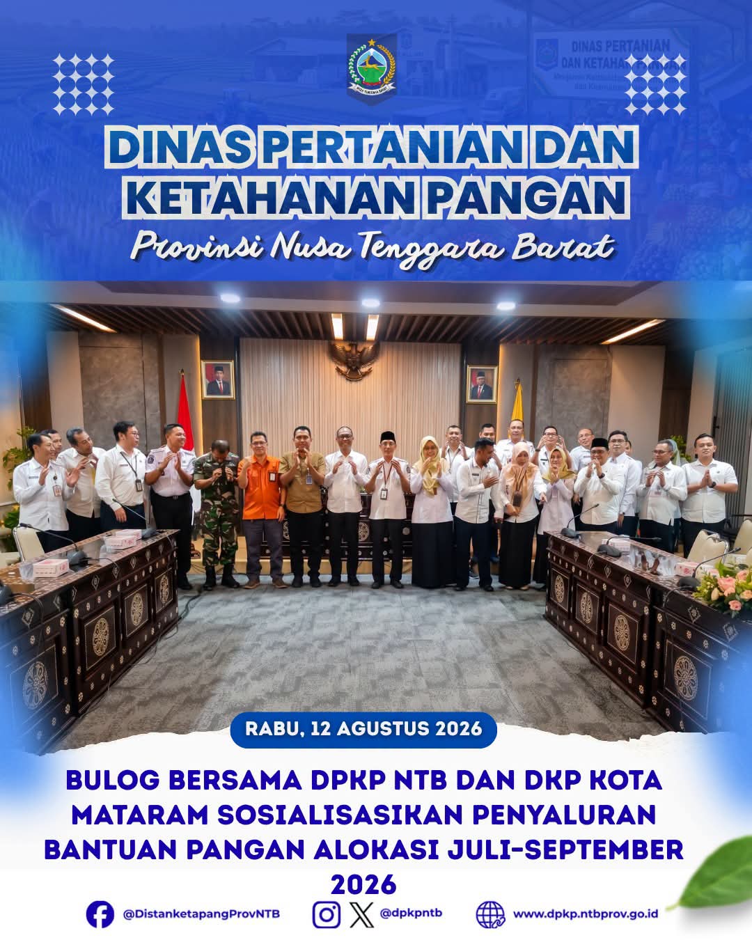 Bulog Bersama DPKP NTB dan DKP Kota Mataram Sosialisasikan Penyaluran Bantuan Pangan Alokasi Juli–September 2026